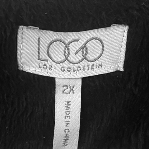 NWOT LOGO By Lori Goldstein Collarless Topper Coat With Pockets. Black. Size 2X - Picture 4 of 14